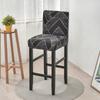 Elastic Printed Bar Stool Slipcover Soft Stretch High Chair Seat Cover Removable Washable Protector for Kitchen Home Decoration