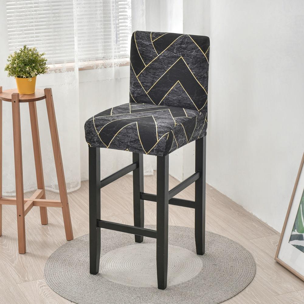 Elastic Printed Bar Stool Slipcover Soft Stretch High Chair Seat Cover Removable Washable Protector for Kitchen Home Decoration