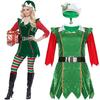Santa Claus Helper Cosplay Women Dress Green Christmas Elf Costume For Adult Xmas Workshop New Year Outfits Women