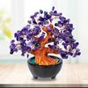 Natural Amethyst Powder Crystal Fortune Tree Office Desktop Ornaments Degaussing Meditation Healing Feng Shui Wedding Home Decor