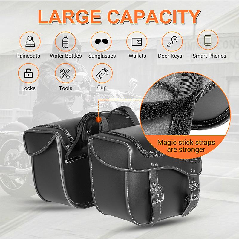 Пара мотоциклетных седельных сумок, синтетические боковые сумки из искусственной кожи, сумка для хранения инструментов, универсальная, подходит для Honda/Suzuki/Kawasaki/Yamaha