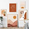 Бохо абстрактный пейзаж скандинавские постеры и принты комплект галерея настенное искусство холст линия лица художественные фотографии декор живопись солнце женщина