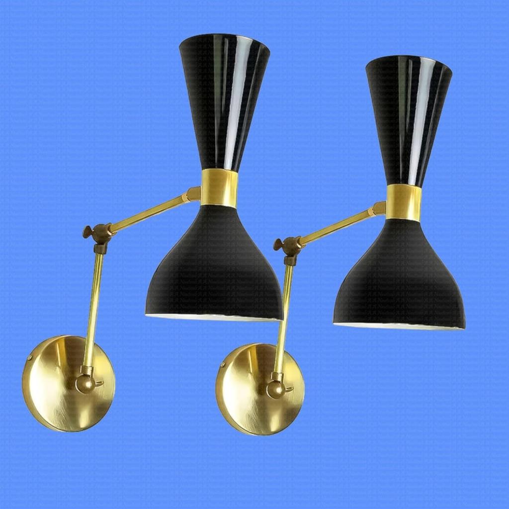 Настенный светильник середины 1950-х годов в итальянском стиле «модерн» в стиле «стилиново» Diablo Scones (Один)