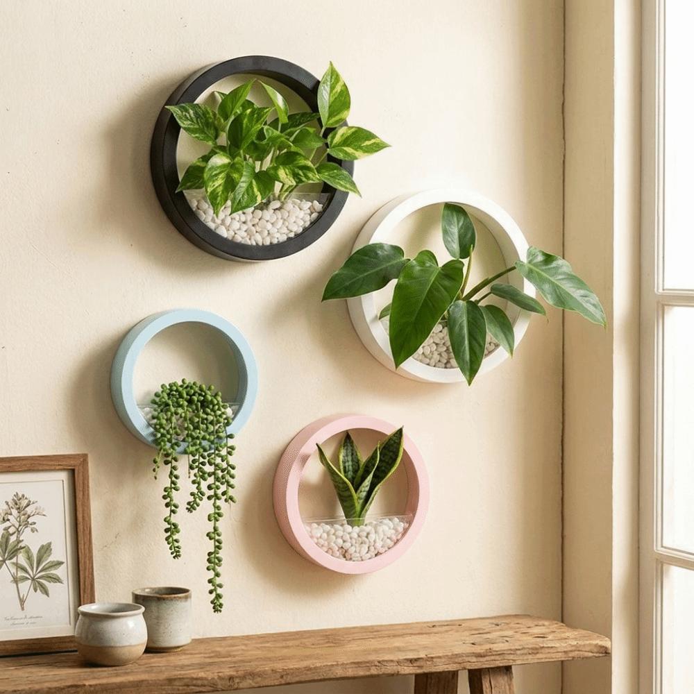 Plastic Wall-mounted Flowerpot Space Saving Plant Container Creative Flower Arrangement Home Decor