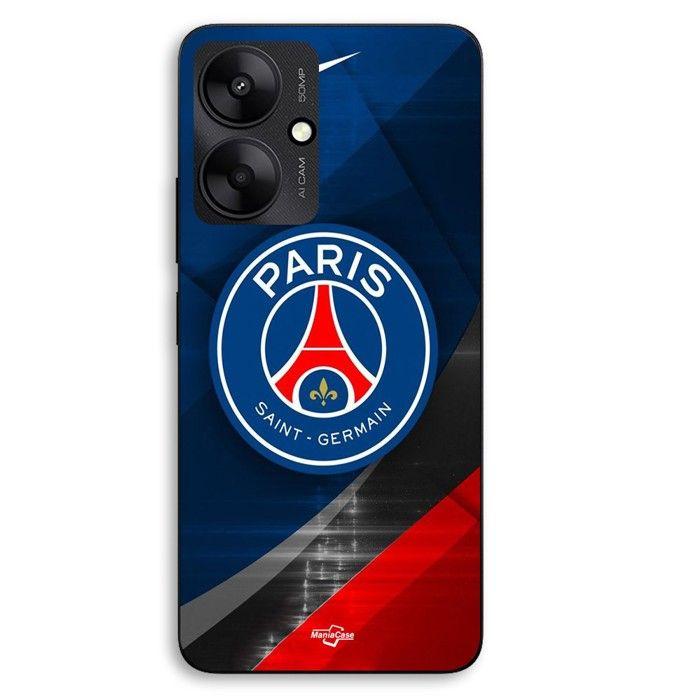 Coque de téléphone - MANIACASE - Xiaomi Redmi 13C 5G - Noir - Silicone TPU - Paris Saint-Germain logo