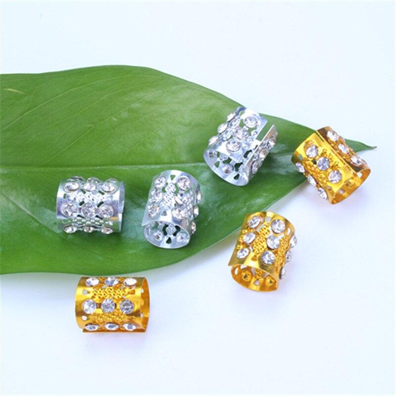 5 шт./лот, золотистые, серебряные косы для волос, бусины для бороды, инструменты для укладки волос, дреды, заколки для волос, кольца, аксессуары для волос для женщин