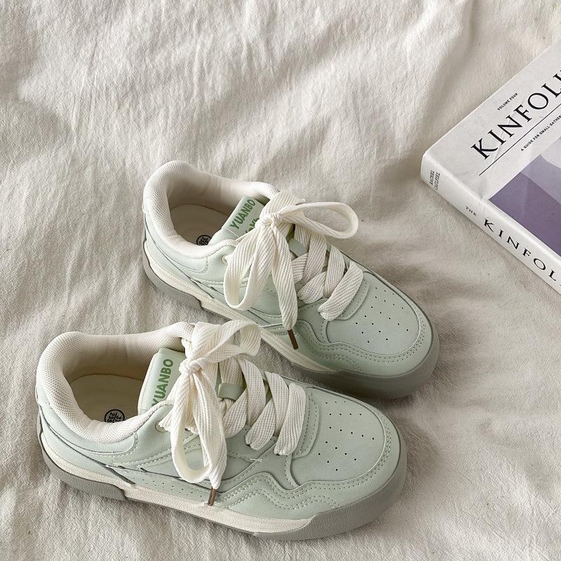 Niche Design Mint Green Board Shoes Women's 2025 New Spring and Autumn Versatile Platform Training Shoes Casual Sports Shoes
