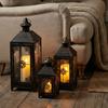 European-style Set of 3 Iron Lantern Vintage Large Floor Lantern With Exquisite Lace Perfect for Decoration Gifts