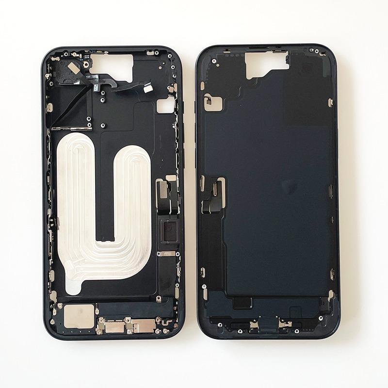 For iPhone 16 Plus Full Housing Middle Frame Bezel With Volume Power Flex Cable Side Button Chassis Repair Parts