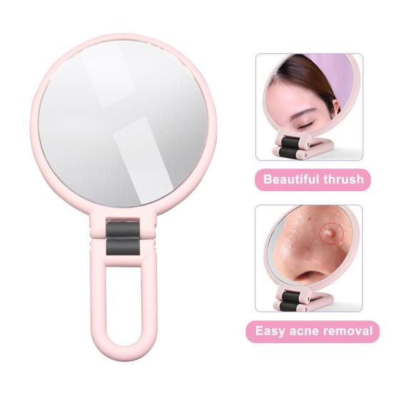 Yousheng Magnifying Makeup Mirror with Foldable Handle Portable 1x15x Stylish Compact Versatile Makeup Mirror