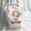 New Fashion Women Shopping Bag Ladies Canvas Cartoon Girl Printed Shoulder Bags Girls School Bags