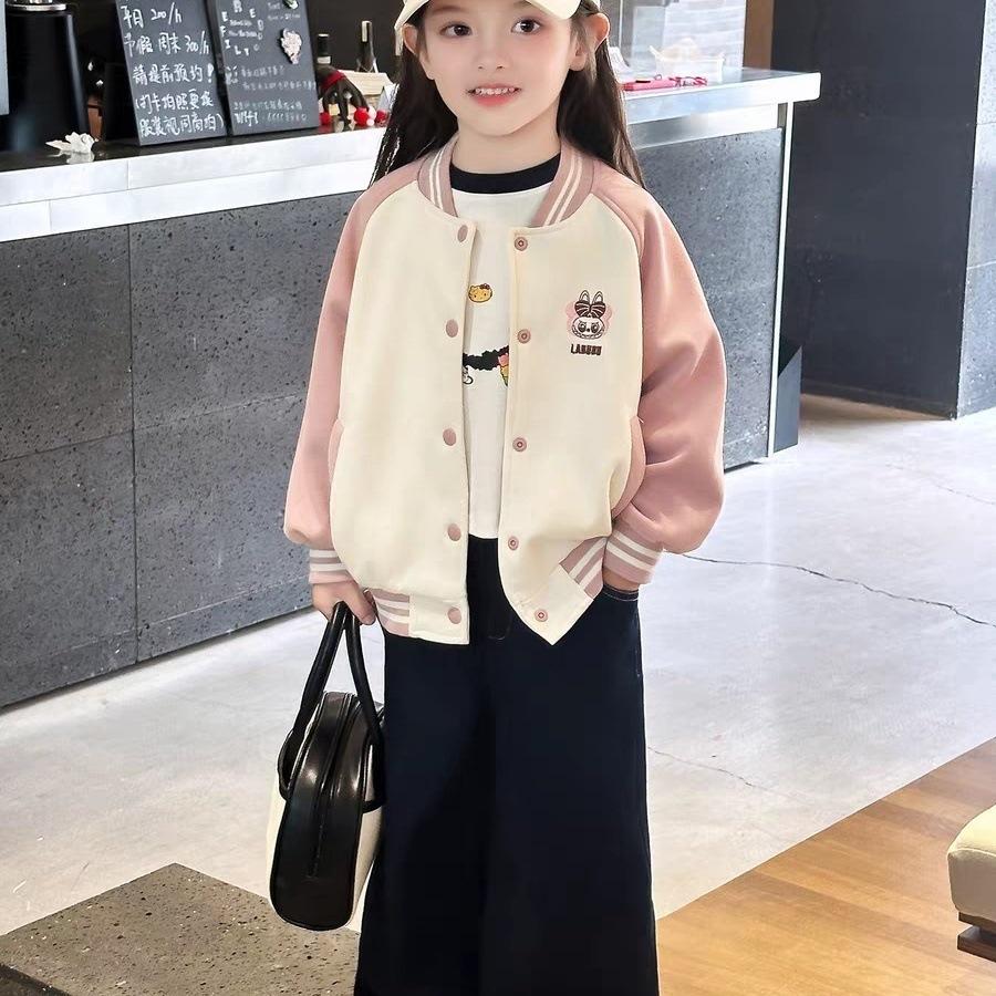 Girls Spring Autumn Baseball Jacket Stylish Kids Top