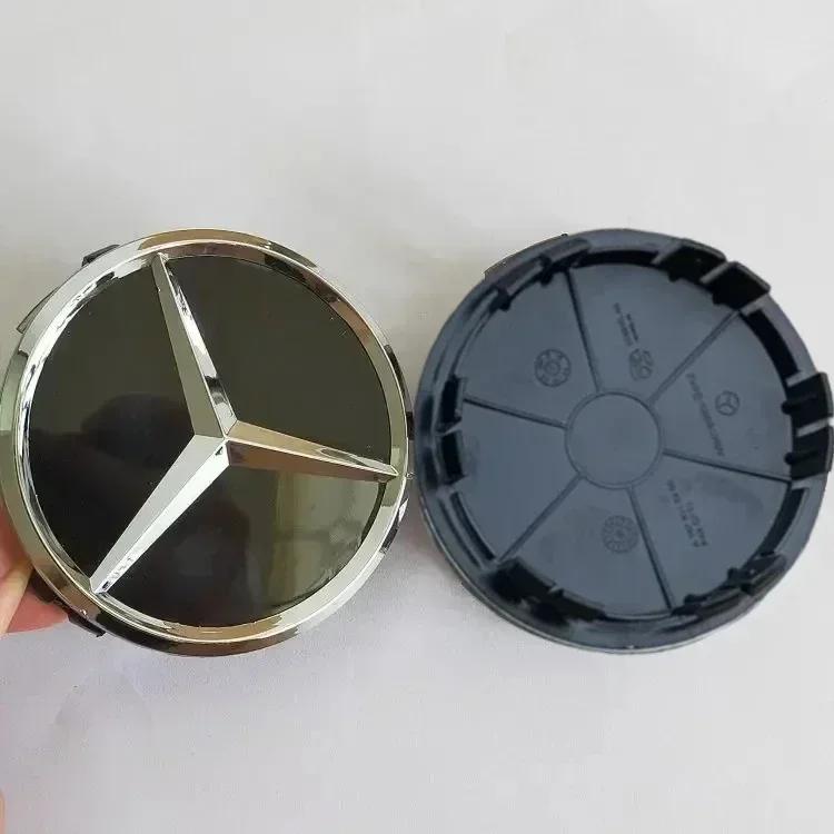 C200 E200 New 2025 For Mercedes Benz 4PCS Car Wheel Hub Cap Tire Center Screw Cap Label For Mercedes-Benz C180 C200 E300 S350 E2
