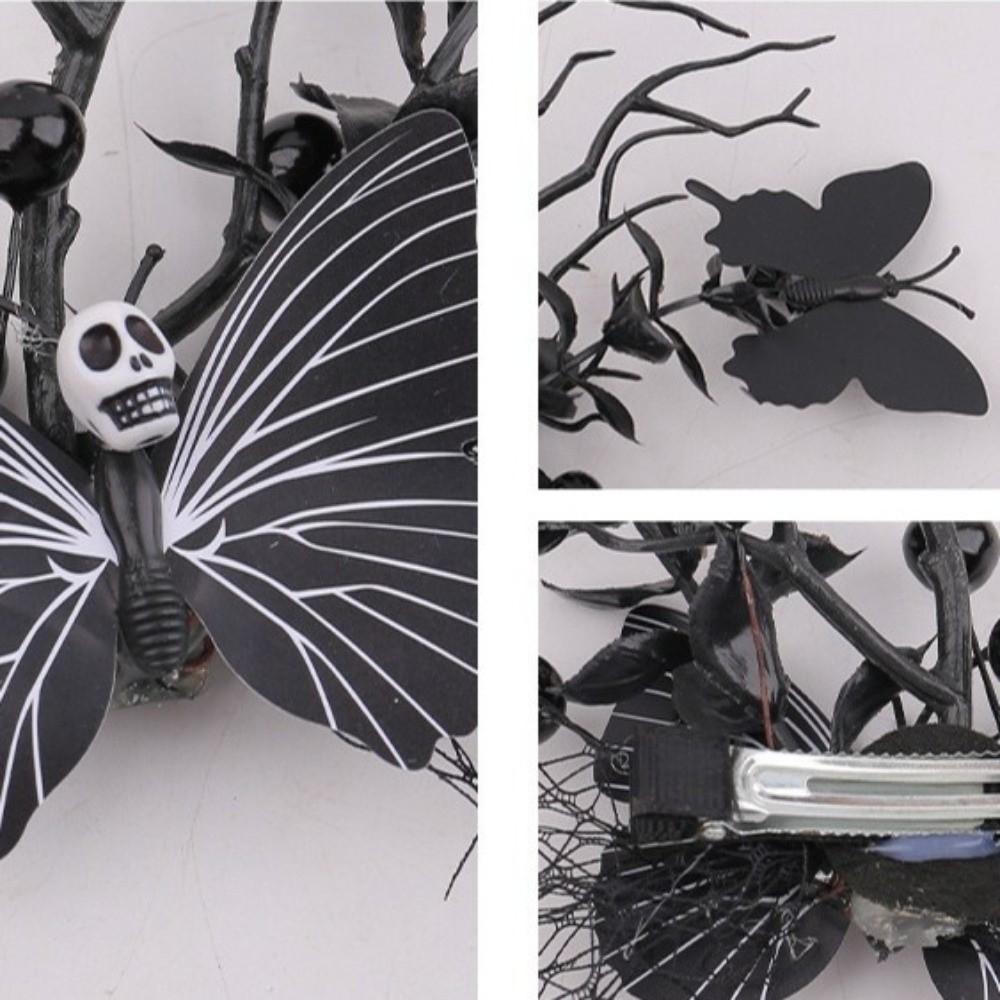Flower Ghost Claw Hair Clip Harajuku Halloween Headwear Retro Skeleton Hand Hairpin Party Supply