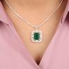 Chrome Diopside Gemstone 925 Fine Silver Jewelry Zircon Pendant For Wedding Gift CZP-11-2