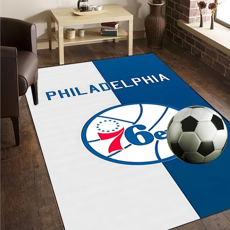 Philadelphia Basketball Team Rug Office Carpet Non-Slip Mat, Chair Rug Floor Covering for Gaming, Bedroom, Living Room , Home Decor Christmas Gift