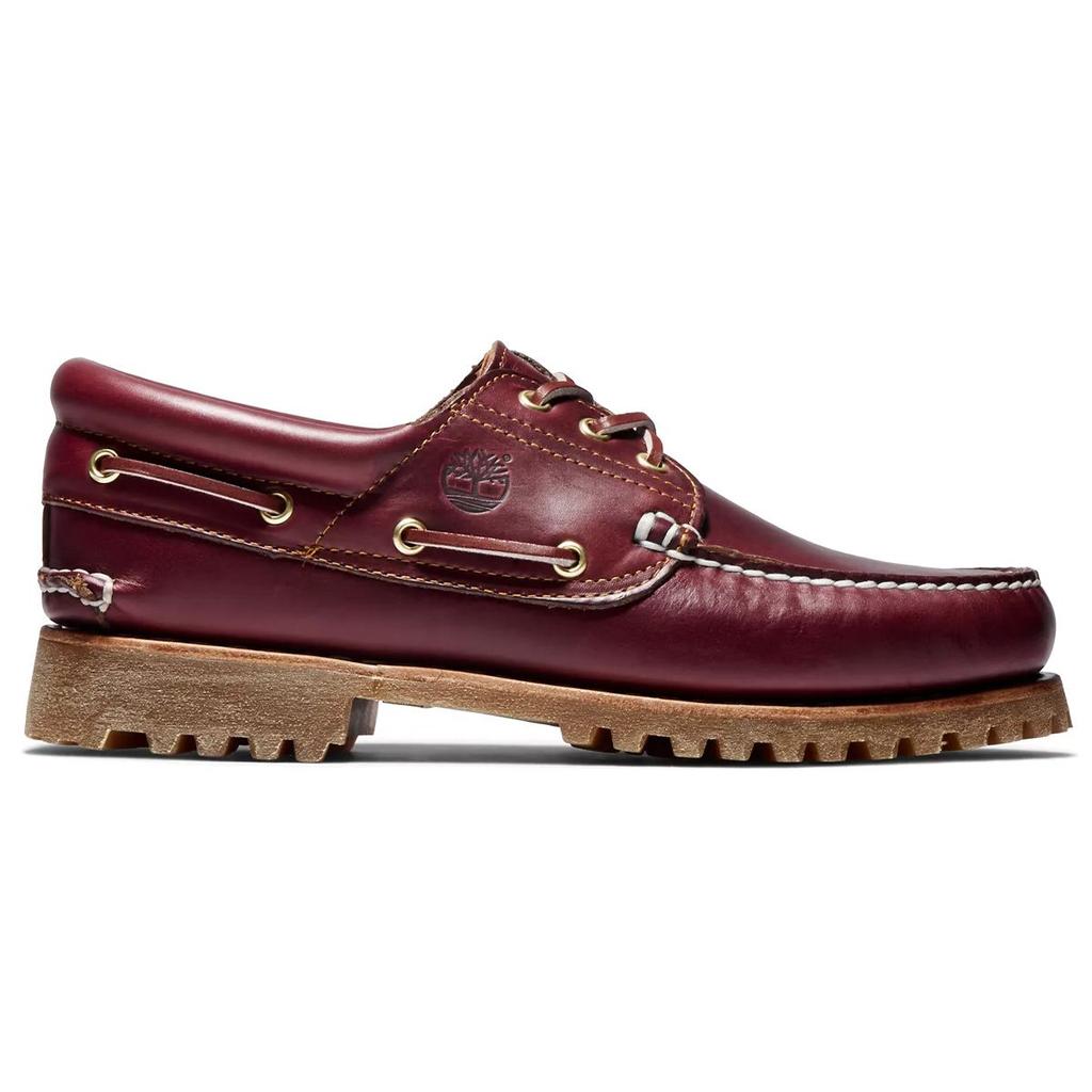 Timberland 3 Eye Boat Low Casual Leather Shoes Men Shoes Red Brown 50009061
