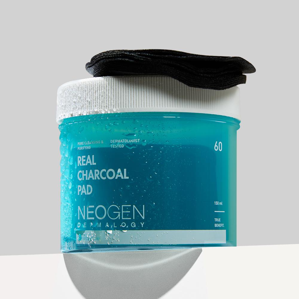NEOGEN [Очищение пор   Себум   Отшелушивание   Удаление черных точек] Neogen Real Charcoal Тонер-пэды 60 шт.