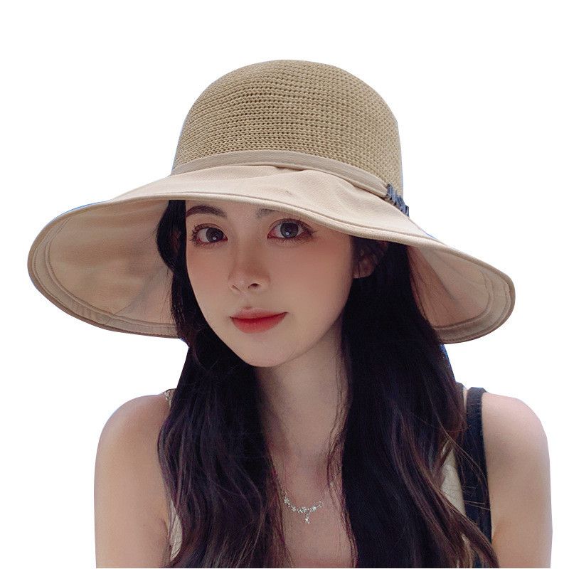 8250 K-style New Arrival Sun Hat Female Casual Fashion Letters Fisherman Hat Standard Sun Hat Tide Patchwork Big Brim Small