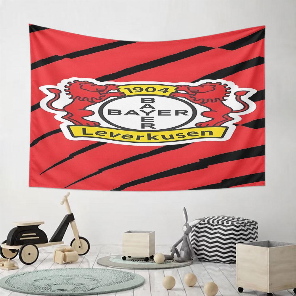 "Bayer Leverkusen Emblem on Red Pattern" Pattern Wall Hanging Tapestry Decorative Tapestry Home Decor for Bedroom and Living Room