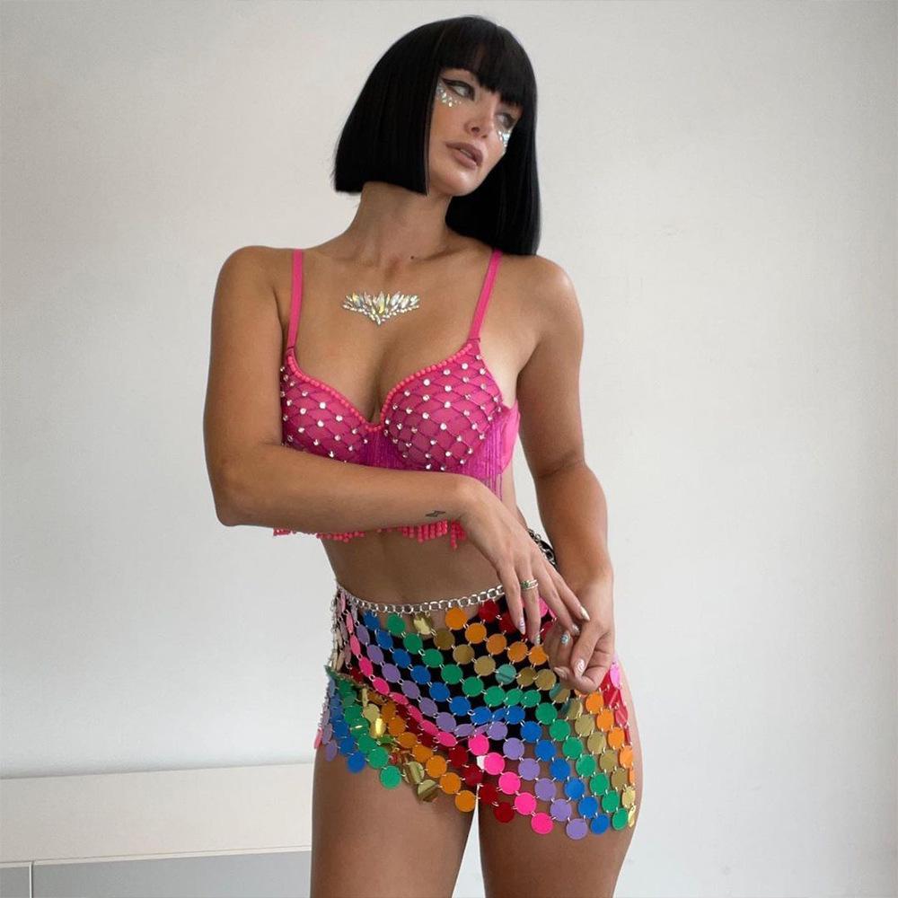 Юбка в европейском и американском стиле с пайетками 2022 Y20217