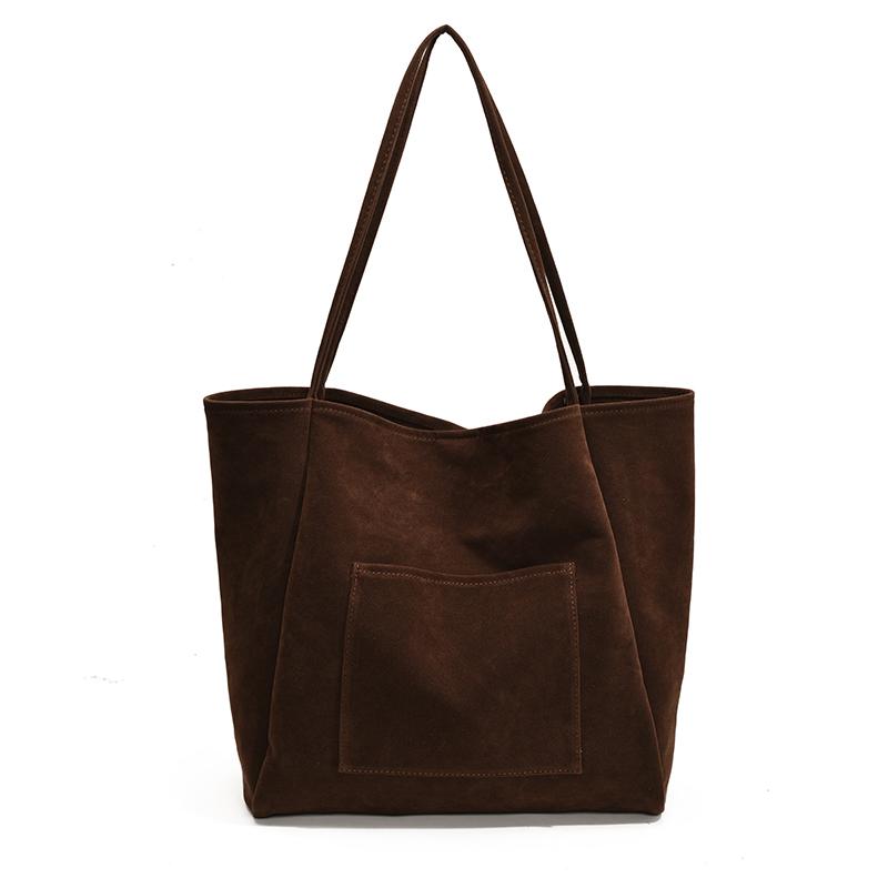 Повседневные сумки через плечо с застежкой-застежкой, высококачественные однотонные сумки для женщин из замши, женские сумки