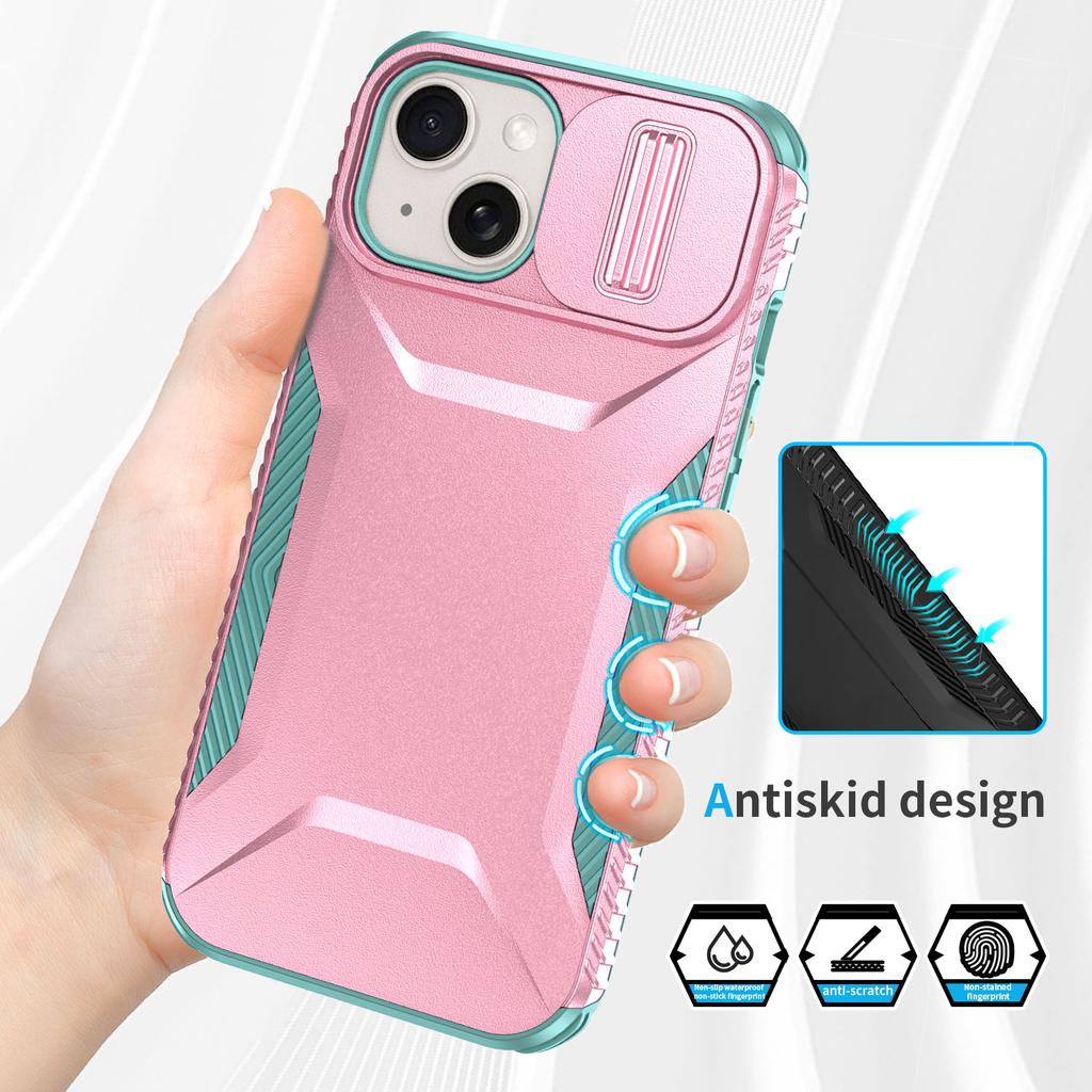 Чехол для iPhone 15 Plus из ТПУ+ПК, нескользящий боковой край, чехол для телефона с крышкой для объектива