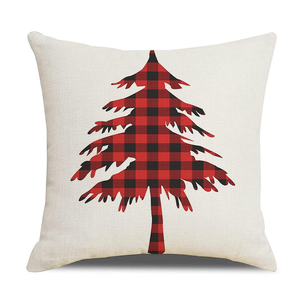 Красный клетчатый рождественский наволочка льняная наволочка для диванной подушки офисная наволочка новый стиль