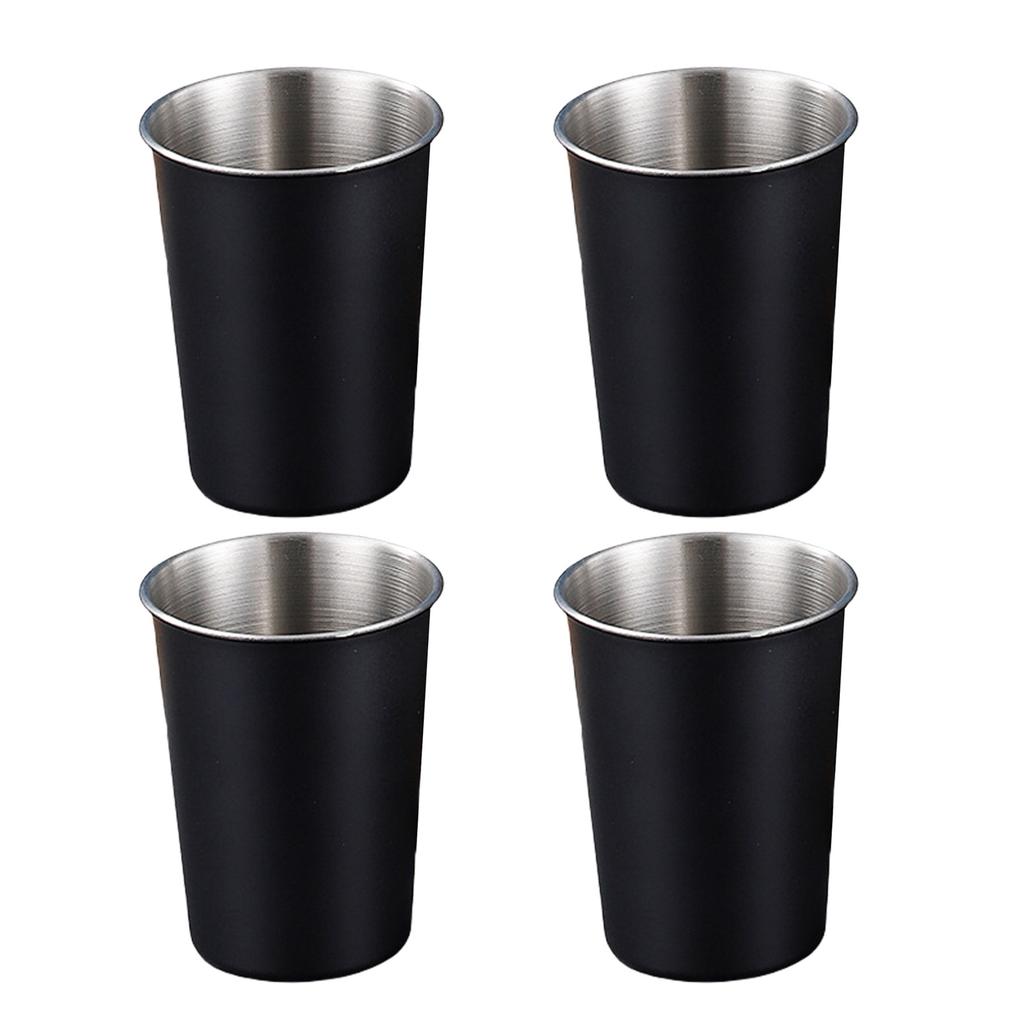 Упаковка из 4 шикарных стаканов для питья из нержавеющей стали для детей, прочные металлические стаканы для кемпинга и повседневного использования