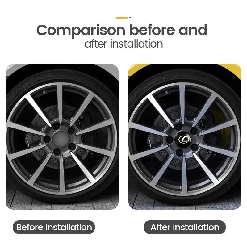 4pcs Car Wheel Center Hub Caps Sticker Auto Emblem Wheel Center Cap For Lexus RX350 IS250 IS200 GS300 LX570 RC350 UX250h ES350 AEJ1