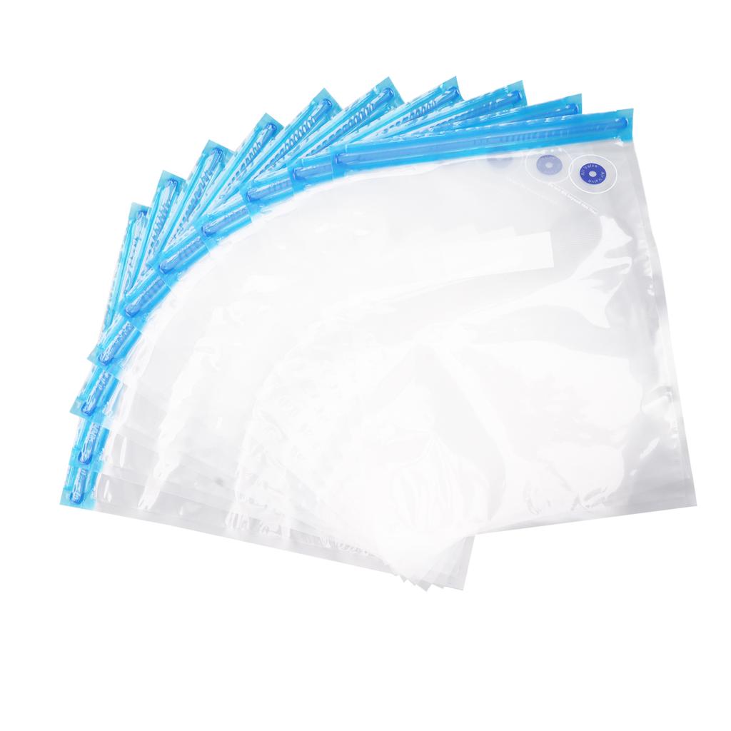 10Pcs Food Vacuum Bag Odorless Space Saving Vacuum Bag with Pump for Home Sup market