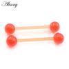 Alisouy 2 шт прозрачный УФ акриловый шарик женский пирсинг длинный промышленный штанга язык кольца ухо козелок спираль серьга-гвоздик
