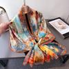 New 180*70cm Classic Silk Scarf Women Office Lady Large Scarves Fashion Print Beach Hijab Shawl Warp Bandanna Muffler Pareo