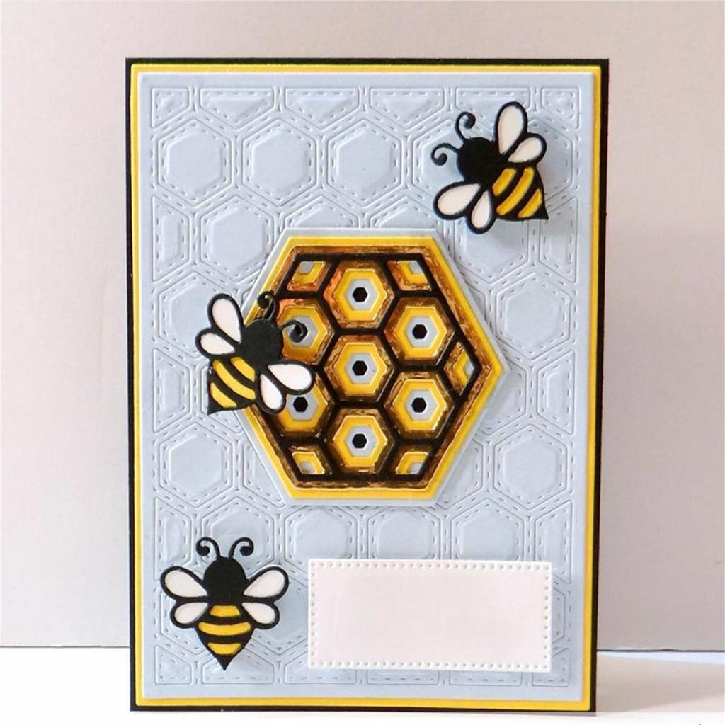 Bee Insect Frame Metal Cutting Dies Scrapbooking Stencils Decorative Christmas Album Craft Card Making Template Supplies