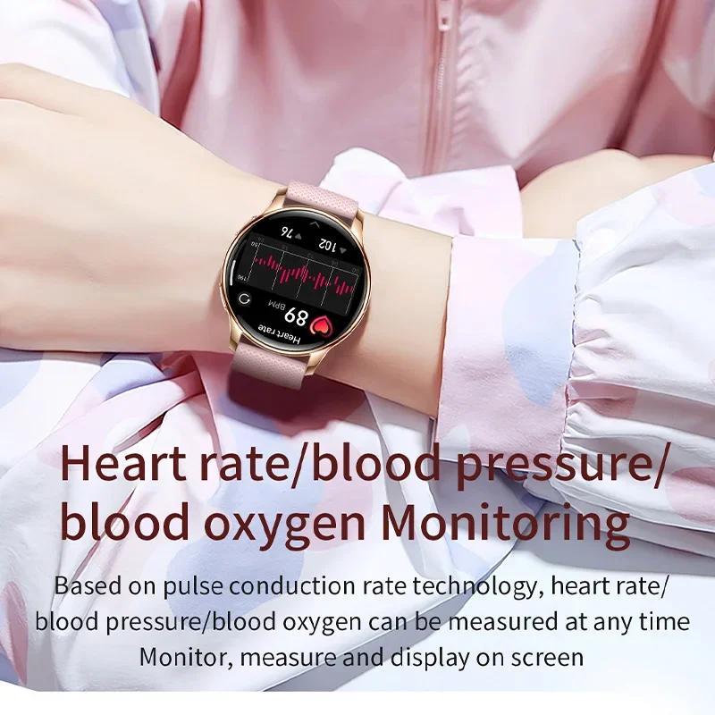 Умные часы SACOSDING для женщин(Ответить/позвонить), Фитнес-часы с монитором сердечного ритма/сна/SpO2, умные часы для Android/iPhone