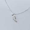 Ожерелье с подвеской в виде листа дерева из стерлингового серебра 925 пробы, цепочка на ключицу из кубического циркония для женщин, девушек, подарки, ювелирные изделия S-N553