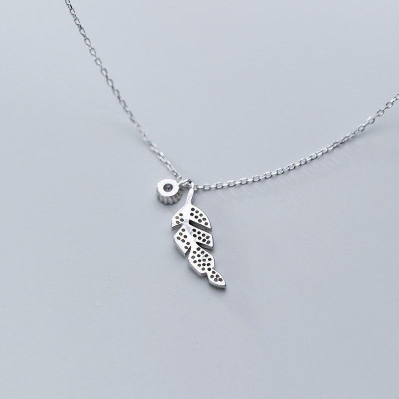 Ожерелье с подвеской в виде листа дерева из стерлингового серебра 925 пробы, цепочка на ключицу из кубического циркония для женщин, девушек, подарки, ювелирные изделия S-N553