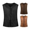Жилет в стиле панк, готический, в стиле ренессанс, на шнуровке, в стиле ретро, с V-образным вырезом, без рукавов, однотонный