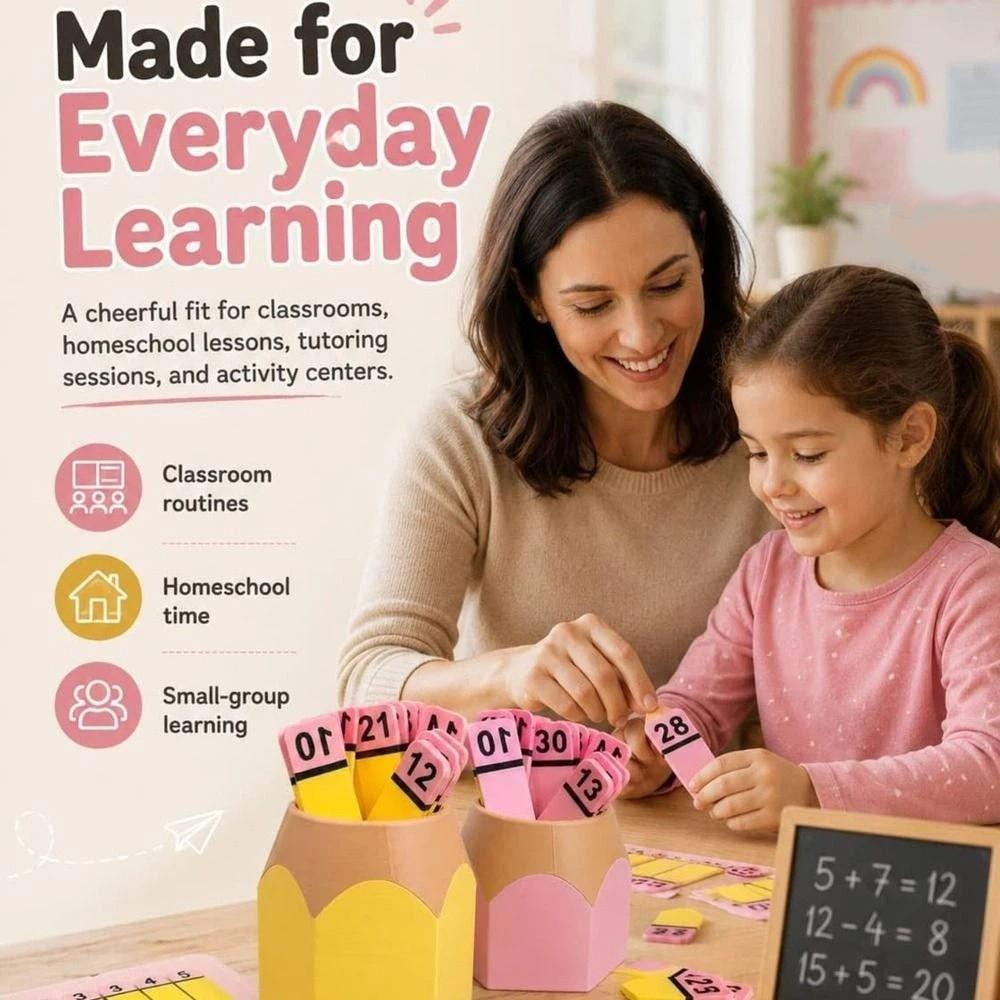 Montessori Math Sorting Board Reusable Counting Set Desk Tidy Container Counting Board Educational