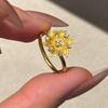 Ancient Peony Rhinestone Rings Gold Plated Gold Jewelry Accessories  Engagement