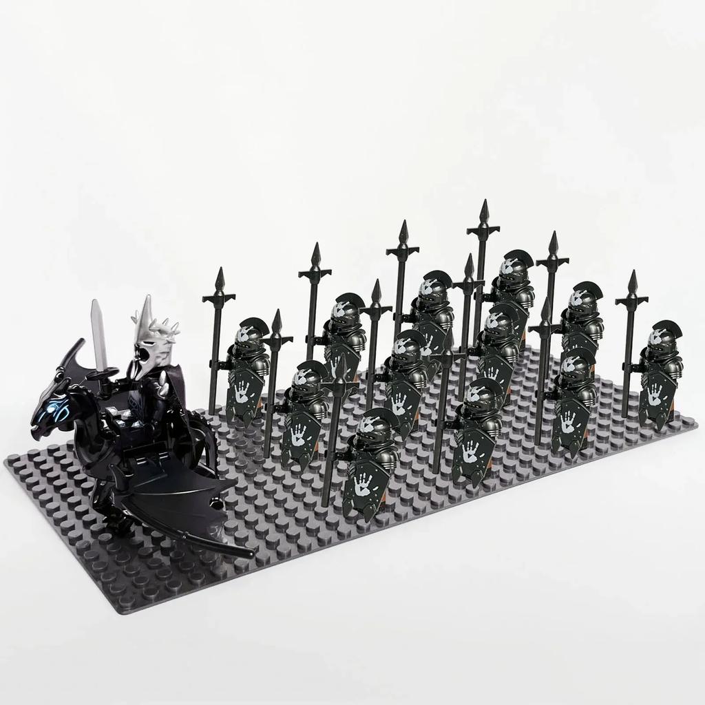 13pcs Castle Knight Rohan Azog Orcs Half-Beast Human Army Elf Guards Roman Solider Minifig Building Block Toys for Kids