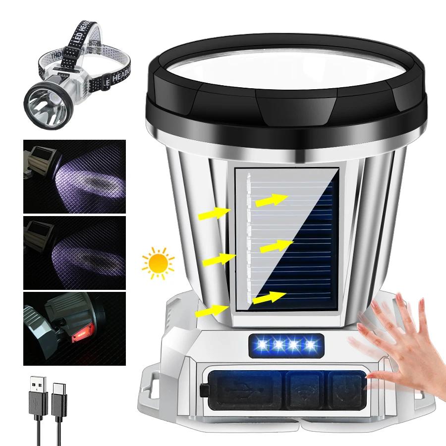 Супер яркий светодиодный перезаряжаемый мощный налобный фонарь с высокой яркостью и функцией аварийной зарядки для улицы, рыболовная лампа