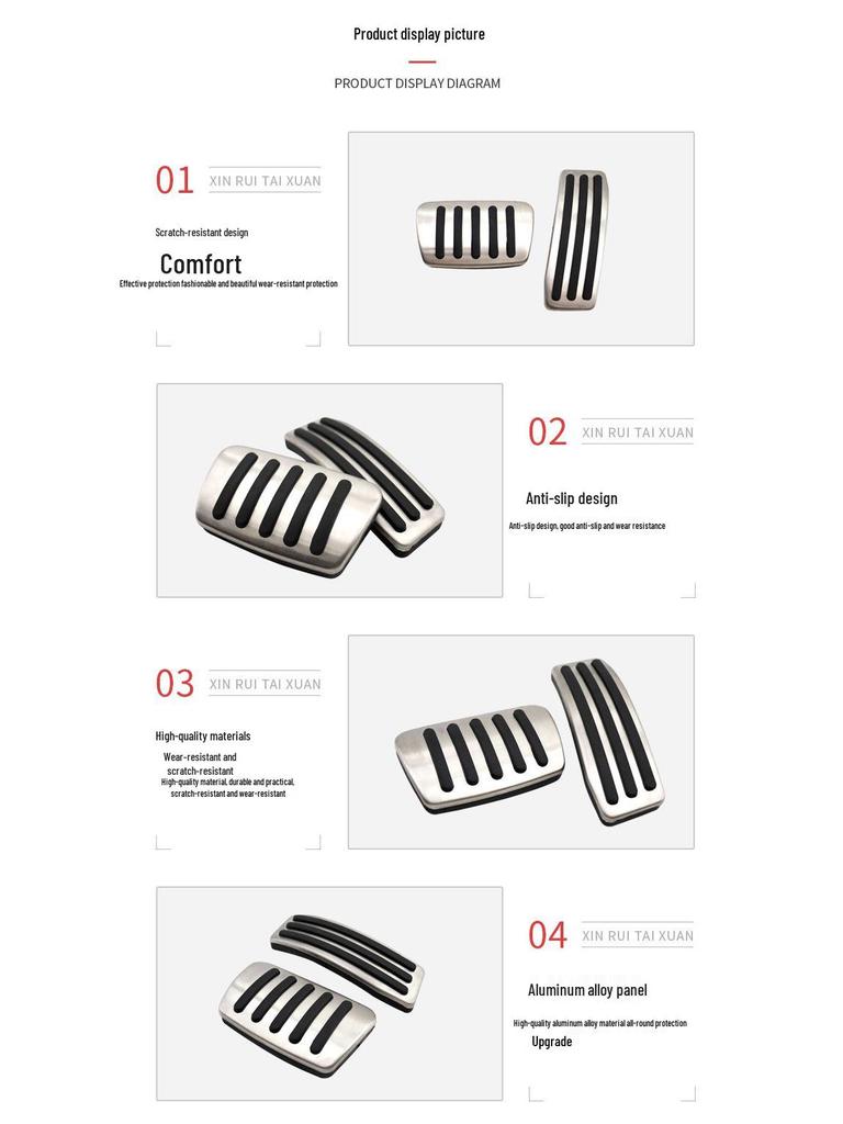 Нескользящий комплект педалей для автомобиля Cadillac SRX: Декоративные аксессуары для педали газа, тормоза и зоны отдыха