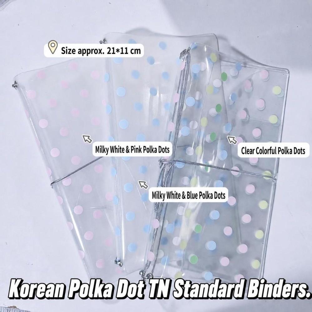 with Elastic Band TN Notebook Cover PVC Transparent PVC Binder Polka Dot Journal Cover Traveler