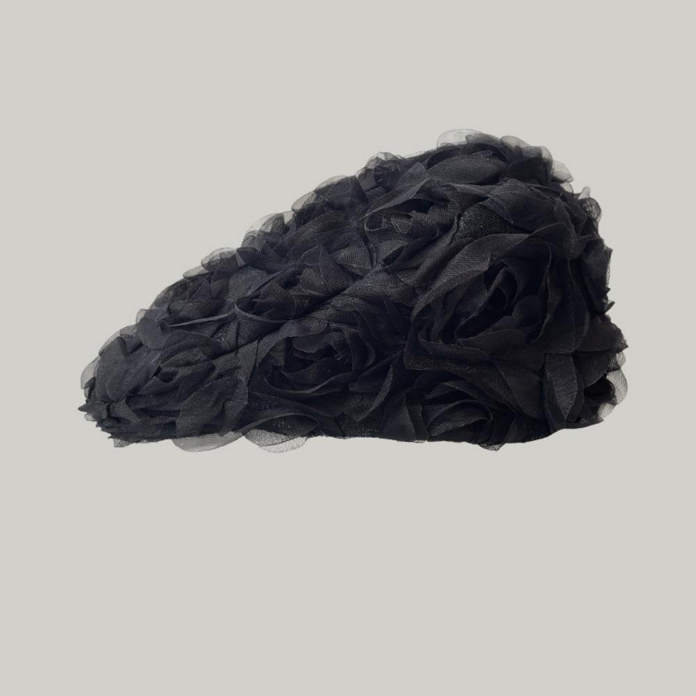 Корейская тонкая шапка-бини Весна Лето Шапка художника-маляра Новые береты с розовым цветком