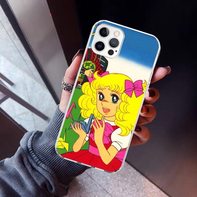 Candy 90s Anime Phone Case For iPhone 17 Air 11 13 Mini 14 15 Plus 16 12 Pro Max 16E SE 7 8 Pattern Soft TPU Back Cover 17 Air