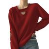 Spring and Autumn Women's Sweater Gentle Wind Soft Sticky Pullover Design Long Sleeve Inner Bottom Knit Top