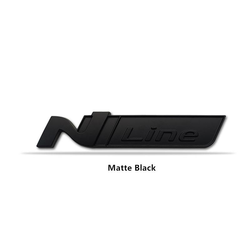 3d Metal Chrome Black Red Nline N Line Logo Car Grill Emblem Trunk Badge N Line Decal Sticker Accessories