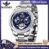 OUPINKE Luxury Top Brand Men Full Automatic Mechanical Watch Multifunctional Calendar Week Waterproof Mens Clock 3280