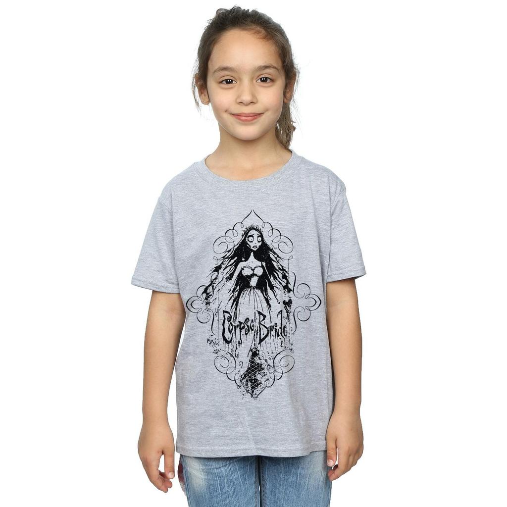 Хлопковая футболка Corpse Bride Girls с эскизом невесты